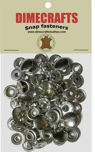 Dimecrafts Cuero 15mm Línea 24 Broches de presión Niquelado 20/paquete - Imagen 1 de 8