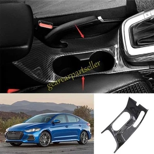 For Hyundai Elantra 17-2020 Carbon Fiber Center Console Water Cup Holder Panel - Picture 1 of 11