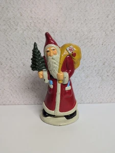 Vintage Cast Iron Old World Santa Gifts Christmas Painted Door Stop Decoration - Picture 1 of 12