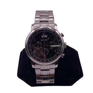 Bulova Herrenuhr - Modell 96B202 - schwarzes Ziffernblatt - Edelstahl - läuft nicht - Bild 1 von 6