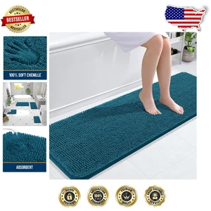 Alfombrillas de baño de chenilla de felpa 59"" x 20"" - lavables a máquina, resistentes a las manchas de lujo - Imagen 1 de 10