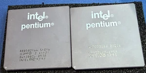 A80502166 SY016 pentium INTEL 166MHZ NOS #45 GOLD MMX VINTAGE COLLECTIBLE - Picture 1 of 4