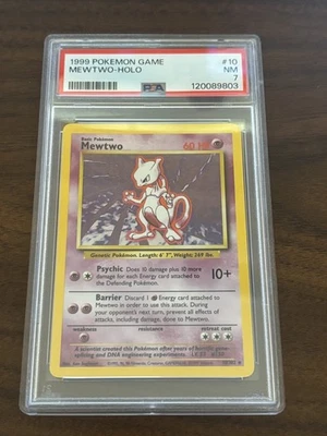 Vintage 1999 POKEMON BASE SET UNLIMITED #10 MEWTWO-HOLO PSA - Image 1 of 2