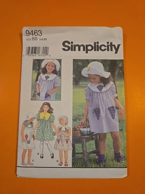 SIMPLICITY PATTERN   9463 CHILDS' DRESS & HAT /  SIZE BB 5-6X - Image 1 of 3