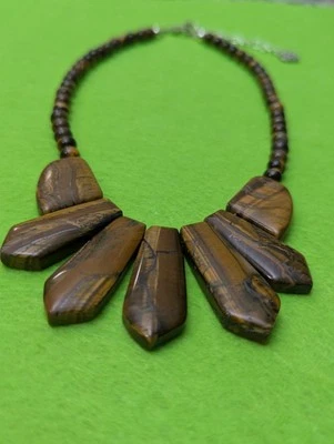 Collar único hecho a mano artesanal ojo de tigre Foto 1 de 4