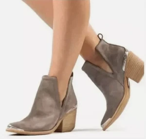 Jeffrey Campbell Womens Size 8.5 CROMWELL Western Ankle Boots Suede Southwestern - Picture 1 of 15