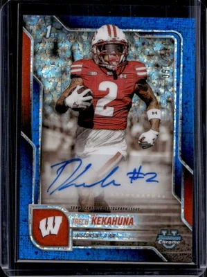 2025 Bowman Chrome U Trech Kekahuna Auto Blue Mini-Diamond Refractor #42/150 - Image 1 of 2