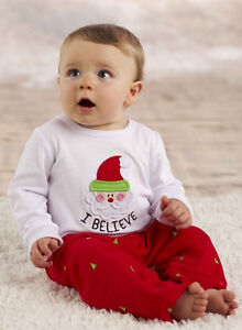 Mud Pie Baby Infant Boy I Believe Christmas Holiday 2 Pc Pant Set 0-6MTHS LEFT!