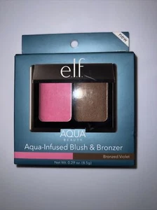 New E.L.F. ELF Aqua-Infused Blush & Bronzer Bronzed Violet #57039 B4 - Picture 1 of 4