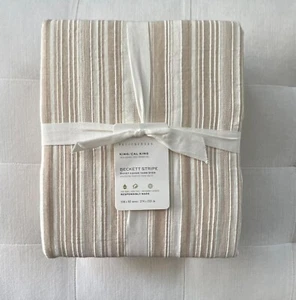 Pottery Barn BECKETT STRIPE YARN DYED Duvet Cover King/Cal King Khaki NWT - Picture 1 of 5