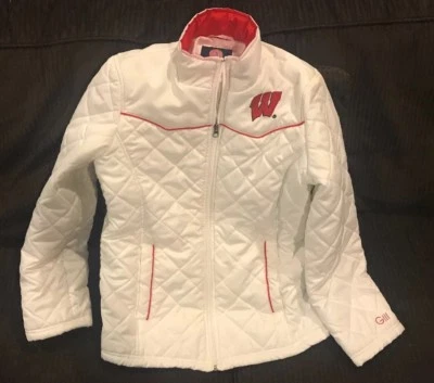 Wisconsin Badgers G-III Sports by Carl Banks White Jacket Coat Womens Size Sm - Image 1 of 4