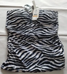 Tommy Bahama White Zanzibar Zebra Shirred Bandini Size S/P - Picture 1 of 2