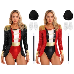 Womens Magician Costume Circus Ringmaster Deluxe Set Halloween Carnival Dress - Picture 1 of 24