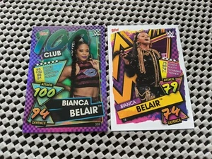 WWE Topps 2021 Slam Attax Bianca Belair #18 & FOIL #359 100 Club UK Exclsv Card - Picture 1 of 3