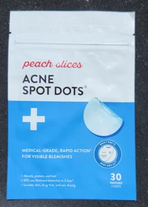 Acne Blemish Spot Dots "Peach Slices" 30 Patches 3 Sizes Peach & Lily Exp 03/27 - Picture 1 of 2