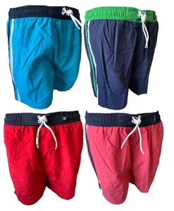 Herren Bugatti Badeshort Pierre Rot Blau Navy Coralle Gr. M - Picture 1 of 5