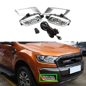 Lámpara antiniebla delantera con borde de alambre bisel plateado para Ford Ranger 2015-2018 - Imagen 1 de 5