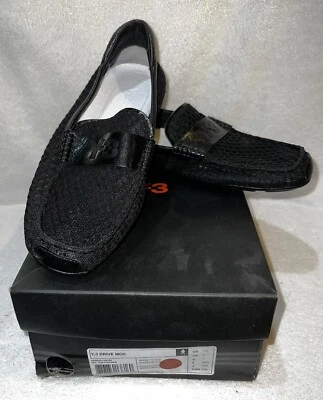 Yoshji Yamamoto Y-3 Driving Moccasins Shoes Black Sz 7.5 - Image 1 of 4