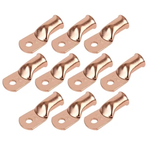 10Pcs 4/0 AWG-5/16”(M8) Ring Terminals 0000 Gauge Copper Wire Lugs Battery Cable - Picture 1 of 30