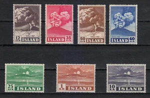 Islandia 1948 MNH Mi 247-253 Sc 246-252 Erupción del volcán Hekla ** - Imagen 1 de 2