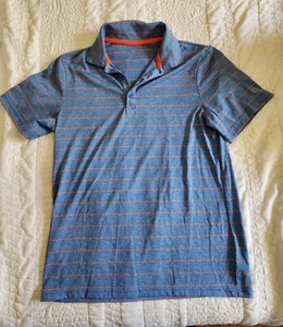 Champion C9 Boys Golf Polo Shirt L (12-14) EUC Light Blue w Orange SS - Picture 1 of 4