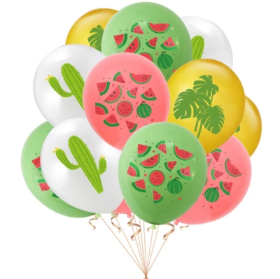20 12" Tropical Watermelon Cactus Palm Tree Mexico Balloon Birthday Party Decor — 第 1/4 张图片