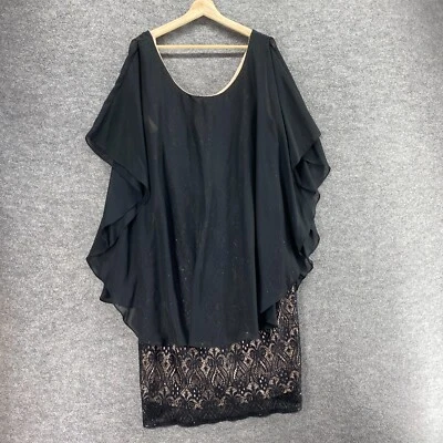 Avenue Dress Women 22 Plus Black Shift Midi Zipper Lined Short Sleeve Casual - Image 1 of 4