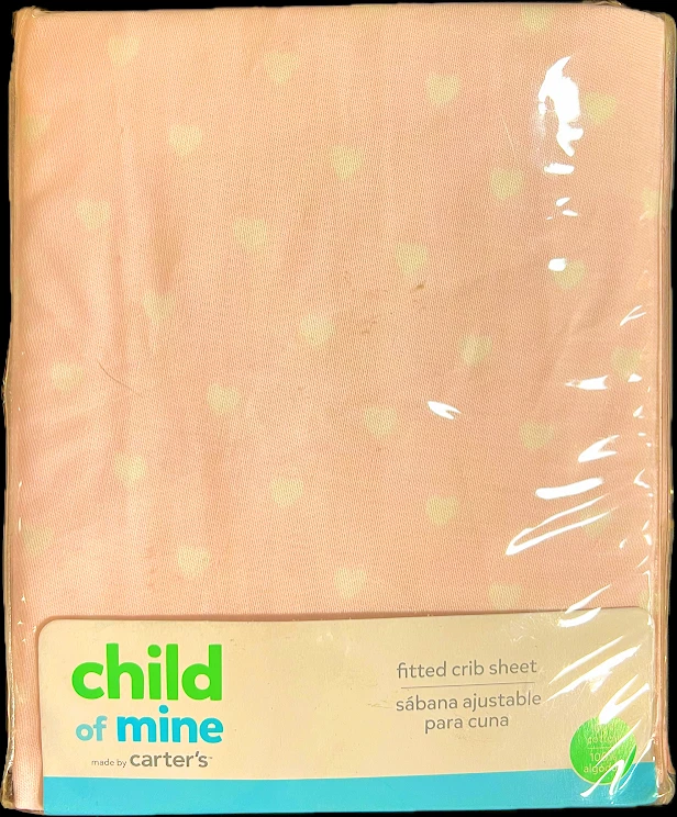 Sábana Cuna Ajustable Carter's Rosa Pastel con Corazones Blancos 100% Algodón Foto 1 de 1