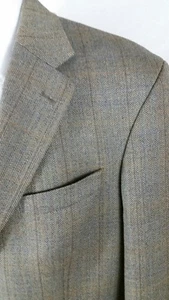 Nautica Sport Coat Blazer Jacket 100% Lambs wool 40R Herringbone Gray blue wool - Picture 1 of 12