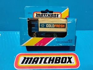 80s MATCHBOX VOLVO CONTAINER TRUCK #20 BLUE COLD FRESH MB148 BOX DELIVERY MACAU - Picture 1 of 6