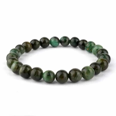 Prasem | Smaragdquarz Ø 8 mm Kugel | Perlen Armband flexibel und dehnbar p - Bild 1 von 3
