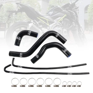 Silicone Radiator coolant Hose kit For Kawasaki Z900 2017-2024 Black UK - Picture 1 of 13