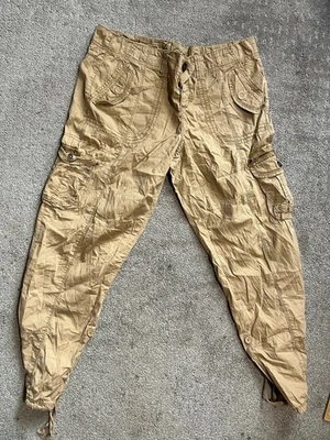 Pantalones cargo Calvin Klein Jeans para mujer talla 8 marrón bolsillos utilitarios informales Foto 1 de 4