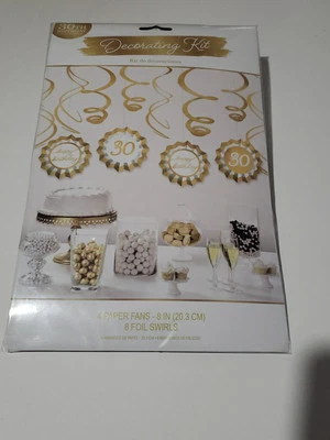Kit de decoración Amscan 30 cumpleaños oro/plata Foto 1 de 4