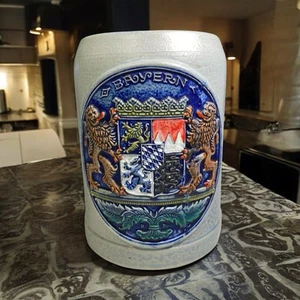 Vintage Gerz Bayern Coat of Arms German Beer Stein Stoneware Mug - Picture 1 of 13