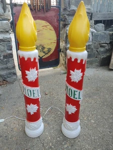 2 Vintage General Foam Plastics 38" Noel Christmas Candles - Picture 1 of 6