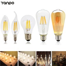 Vintage à Variation E14 E27 LED Filament Bougie Globe Ampoule 2W 4W 6W 8W Lampe