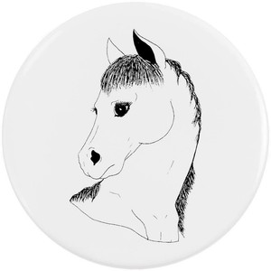 'Horse Head' Button Pin Badges (BB021741)