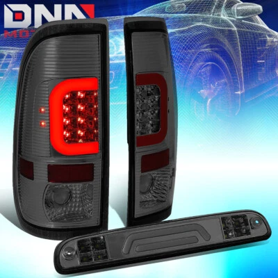 FIT 99-07 FORD SUPER DUTY LED VERMELHO C-BAR CAUDA + 3D TERCEIRA LUZ DE FREIO/CARGA COLORIDA - Imagem 1 de 4