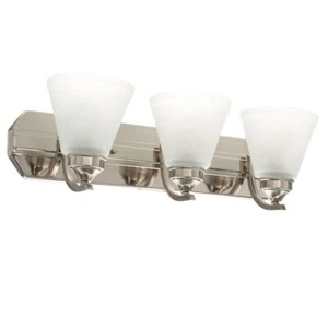 Hampton Bay 261 370 3 Light Semi Flush Mount 7.5"X24"X7.38 Brushed Nickel - Picture 1 of 4