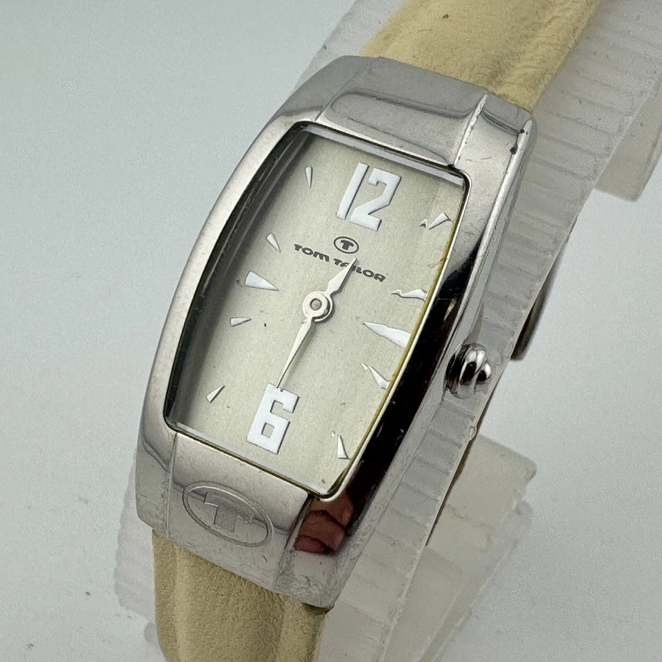Reloj de Cuarzo Tom Tailor Vintage Mujer 30m Plata Barril Acero Cuero Nuevo Batería Foto 1 de 4