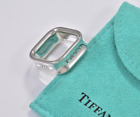 Size 6 Tiffany & Co 1837 Sterling Silver Square Wide Band Ring in Pouch Rare