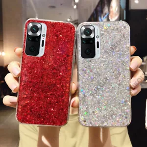 Glitter Case For Xiaomi Redmi Note 11 10 9 8 Pro Shockproof Soft Silicone Cover - Picture 1 of 14