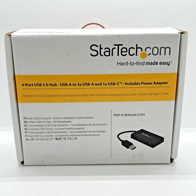 StarTech.com 4 Port USB Hub - USB 3.0 - USB A to 3x USB A and 1x USB C - Image 1 of 4