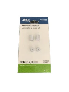 Blue Hawk Aluminium 3/32" Zwinge und Stop Set - 0656932 - schneller Versand - KAUFEN SIE EIN PAAR!! - Bild 1 von 3