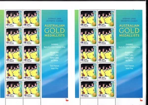 Men's Relay Swimming GOLD MEDAL Australia 2000 Olympics SYDNEY UNCUT BLOCK 20 WA - Picture 1 of 2