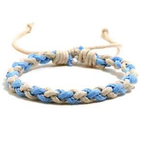 Adjustable String Rope Braided Wristband Men Women Girls Cuff Bracelet Bangle - Picture 1 of 13