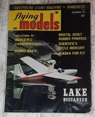 Flying Models  Airplane Magazine Hobby Boats Planes Aviation R/C December 1971 - Image 1 of 3