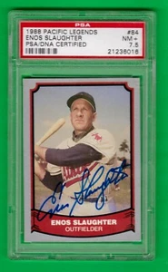 1988 Pacific Legends Enos SLAUGHTER PSA DNA 7.5 Auto Signed Autographed 1 of 1 - Picture 1 of 1