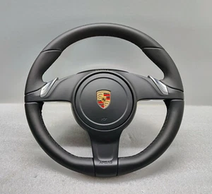 PORSCHE 958 PANAMERA STEERING WHEEL BLACK PDK CAYENNE CAYMAN 997 991 - Picture 1 of 8